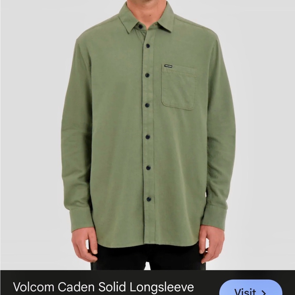 Volcom Men's Caden Green Casual Button Down Shirt